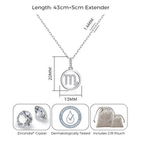 Scorpio Star Sign Zodiac Necklace and Quote Card with Zircondia® Crystals