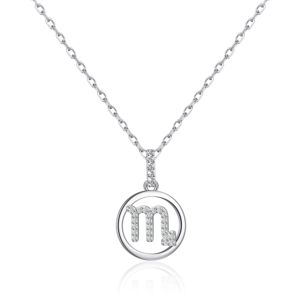 Scorpio Star Sign Zodiac Necklace with Zircondia® Crystals