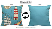 Seaside Coastal Style Water Resistant Patio Garden Cushions 17 x 17 Inches Durable Decorative Throw Pillows for Indoor Outdoor Use by OLIVIA ROCCO