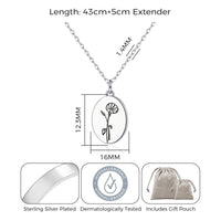 September Birth Flower Morning Glory Necklace with Card