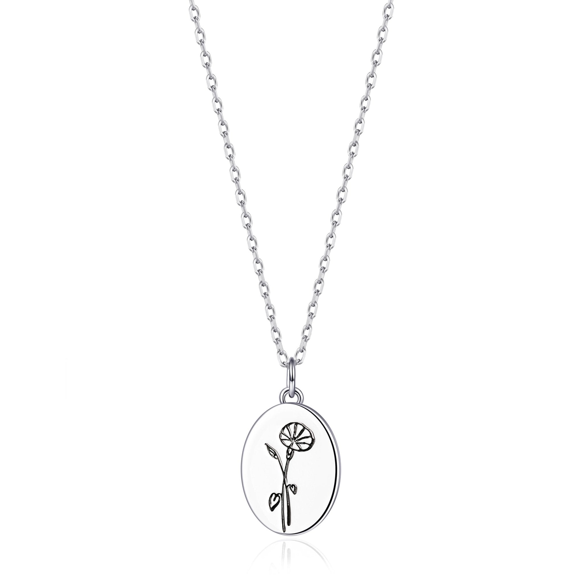September Birth Flower Morning Glory Necklace with Card