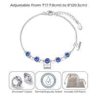 September Birthstone Bracelet Created with Sapphire Zircondia® Crystals