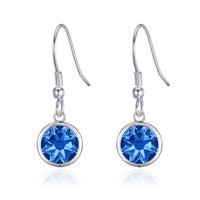 September Birthstone Drop Earrings Created with Sapphire Zircondia® Crystals