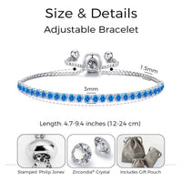 September Birthstone Friendship Bracelet with Sapphire Zircondia® Crystals
