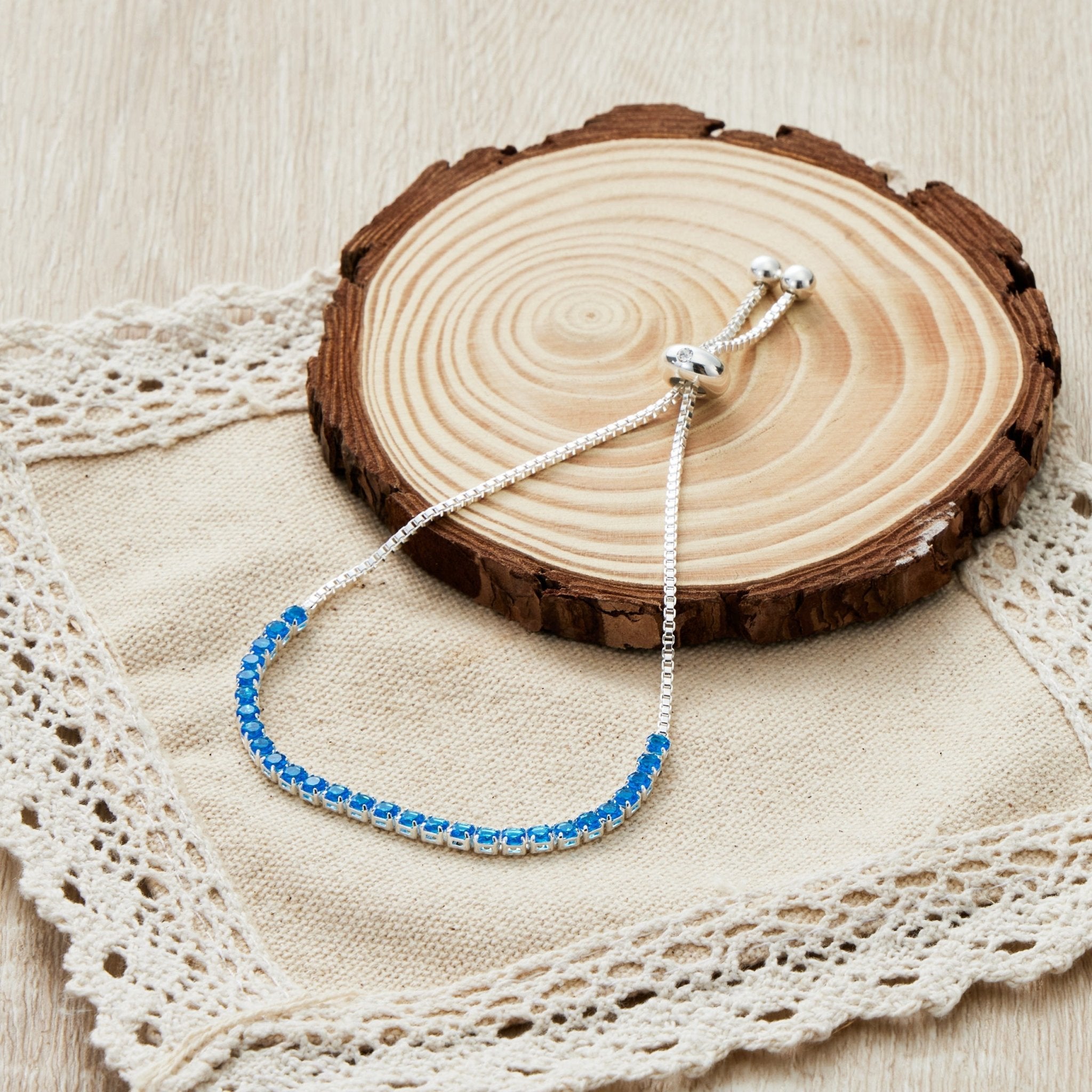 September Birthstone Friendship Bracelet with Sapphire Zircondia® Crystals