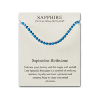 September Birthstone Friendship Bracelet with Sapphire Zircondia® Crystals