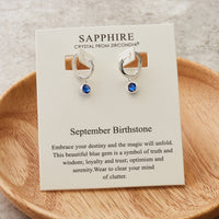 September Birthstone Hoop Earrings Created with Sapphire Zircondia® Crystals