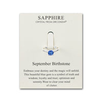 September (Sapphire) Adjustable Birthstone Ring Created with Zircondia® Crystals