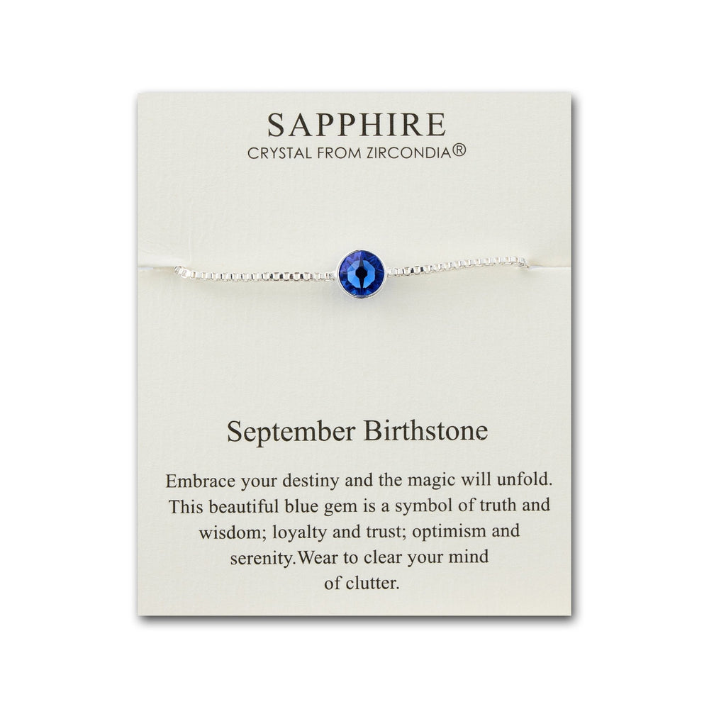September (Sapphire) Birthstone Bracelet Created with Zircondia® Crystals