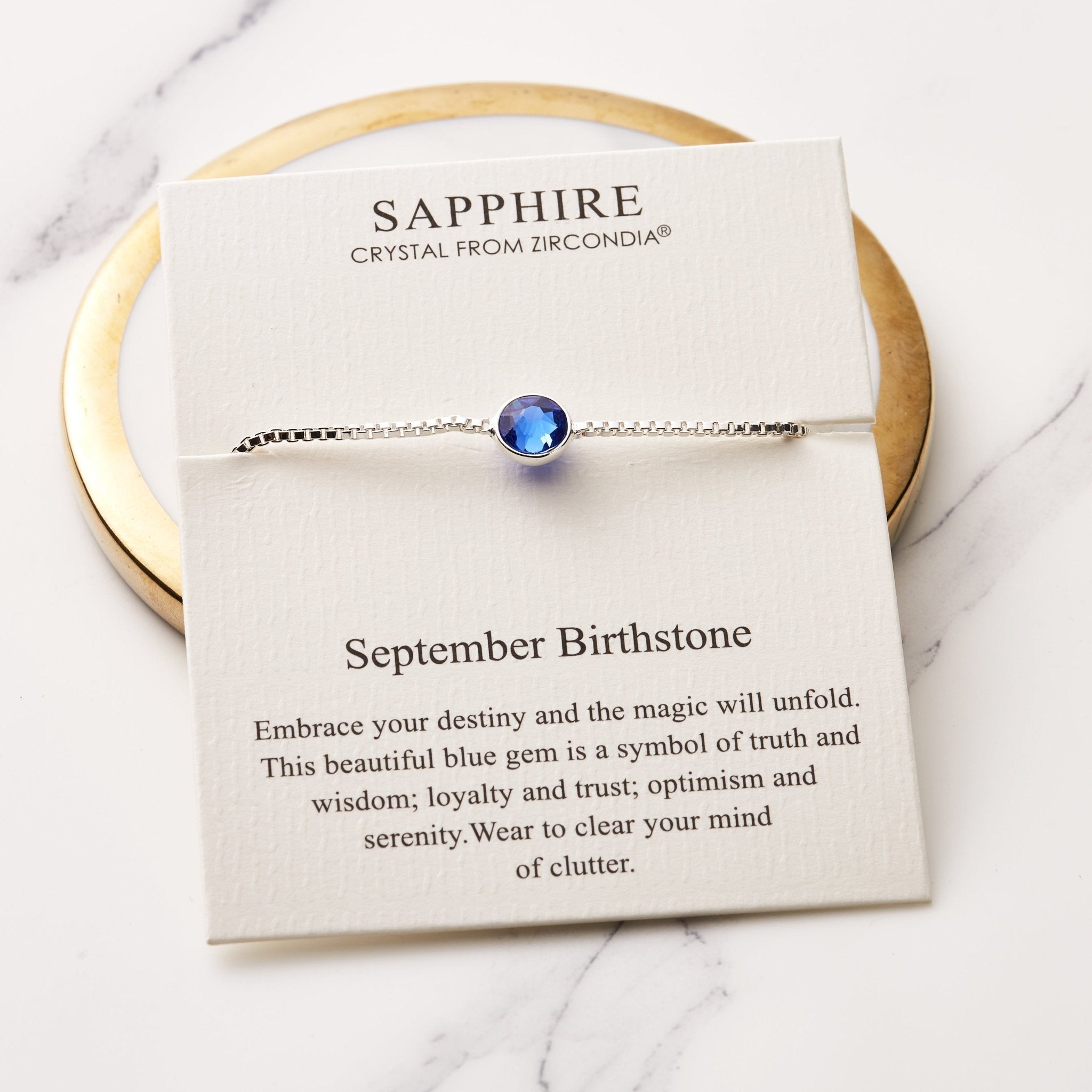 September (Sapphire) Birthstone Bracelet Created with Zircondia® Crystals