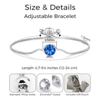 September (Sapphire) Birthstone Bracelet Created with Zircondia® Crystals