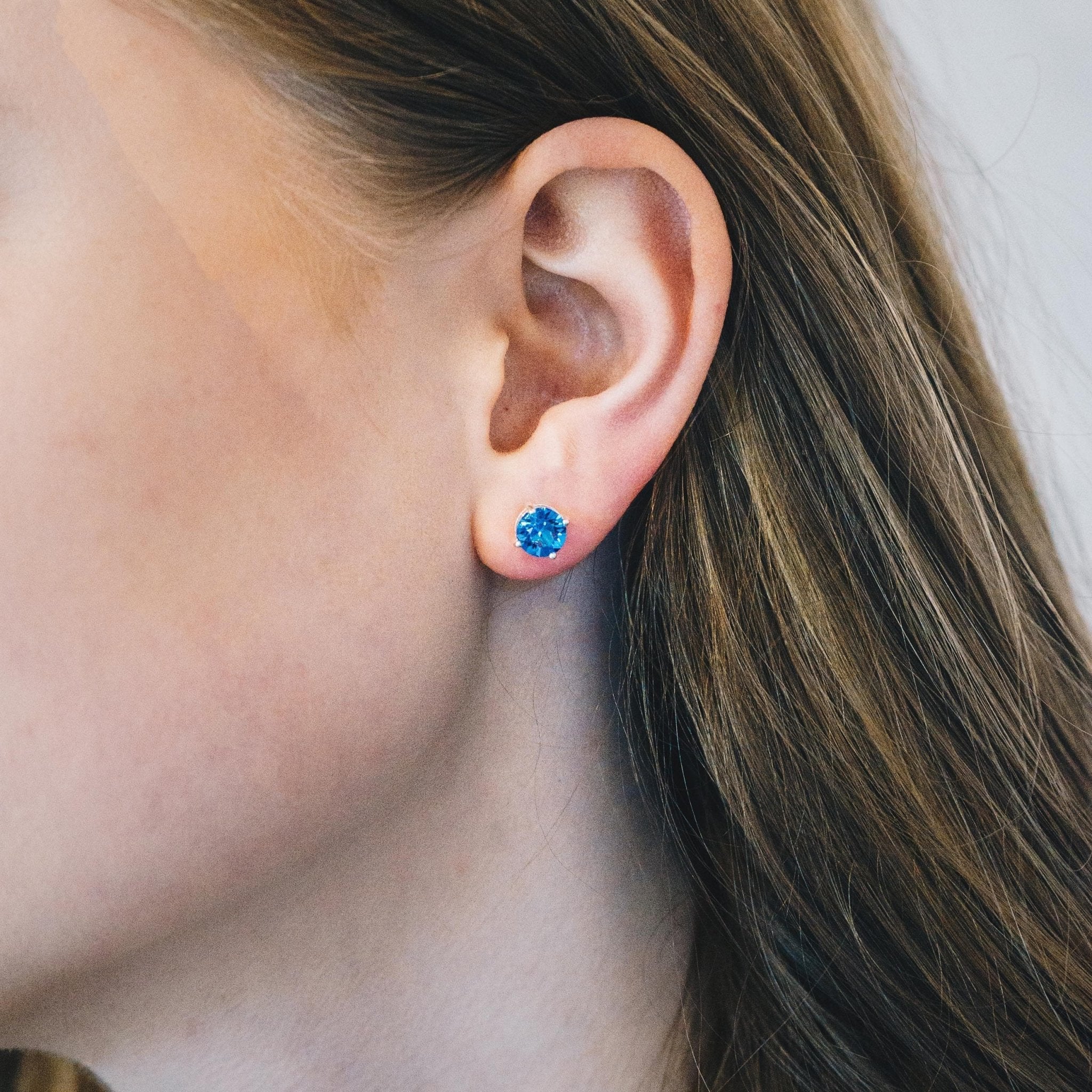September (Sapphire) Birthstone Earrings Created with Zircondia® Crystals