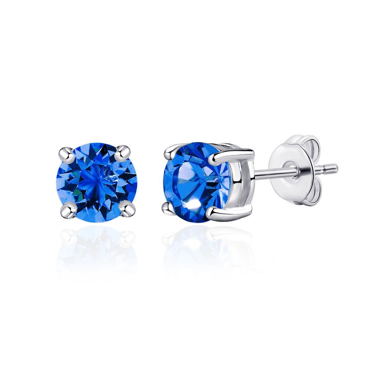 September (Sapphire) Birthstone Earrings Created with Zircondia® Crystals
