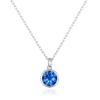 September (Sapphire) Birthstone Necklace Created with Zircondia® Crystals