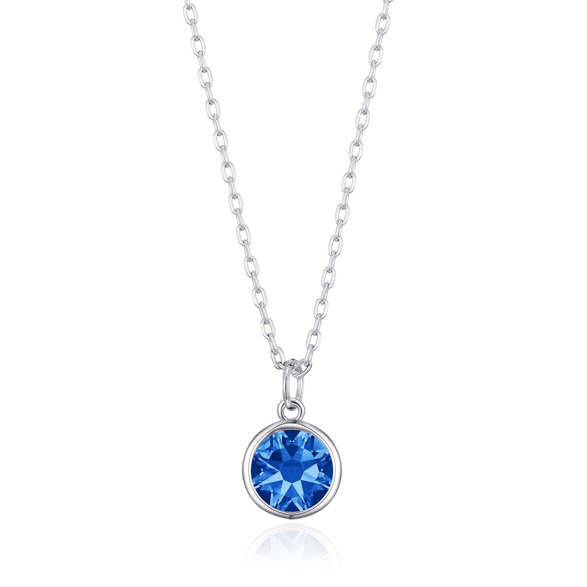 September (Sapphire) Birthstone Necklace Created with Zircondia® Crystals