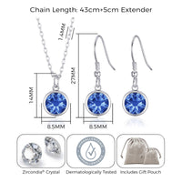 September (Sapphire) Birthstone Necklace & Drop Earrings Set Created with Zircondia® Crystals