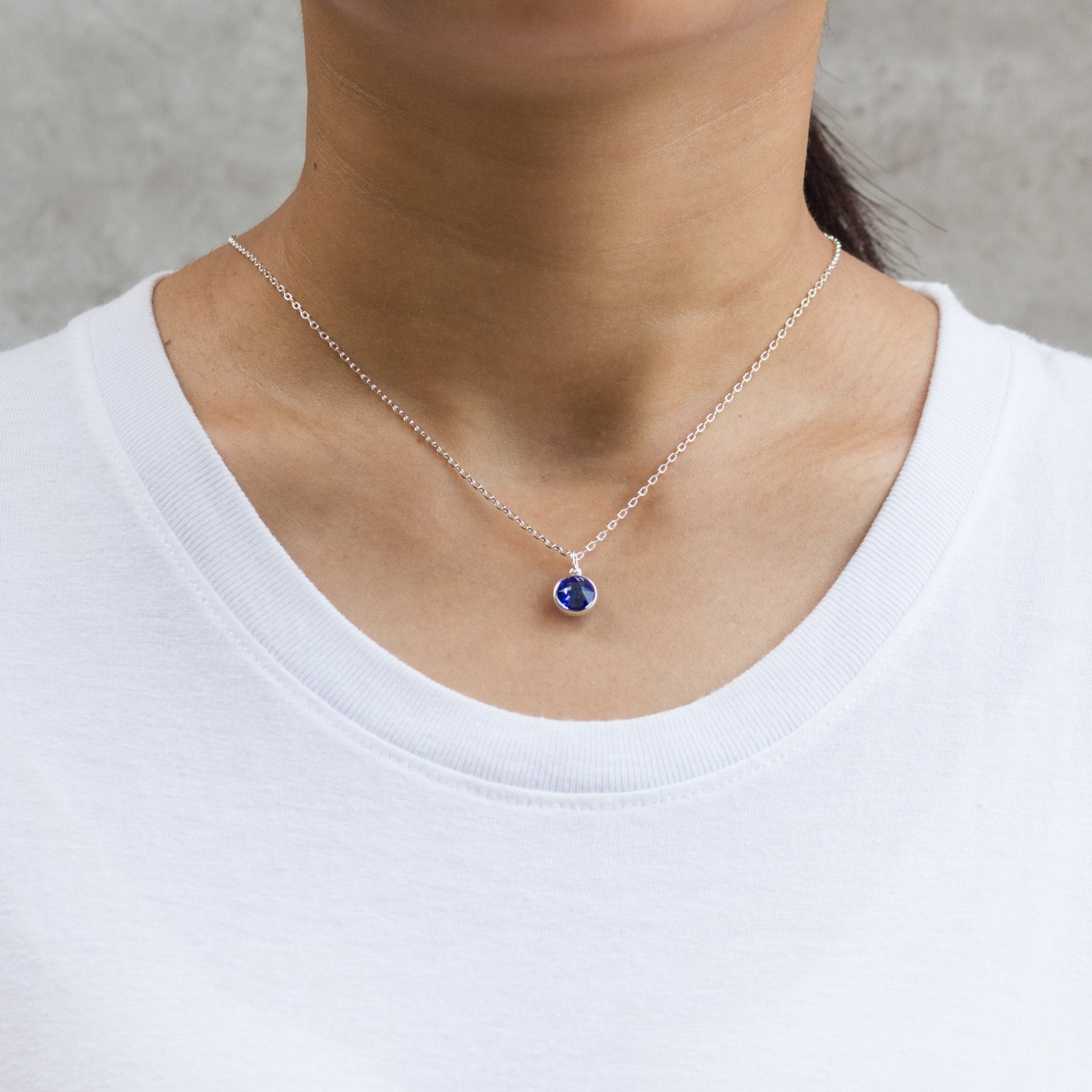 September (Sapphire) Birthstone Necklace & Drop Earrings Set Created with Zircondia® Crystals