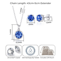 September (Sapphire) Birthstone Necklace & Earrings Set Created with Zircondia® Crystals