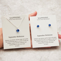 September (Sapphire) Birthstone Necklace & Earrings Set Created with Zircondia® Crystals