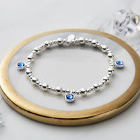 September (Sapphire) Birthstone Stretch Charm Bracelet with Quote Gift Box