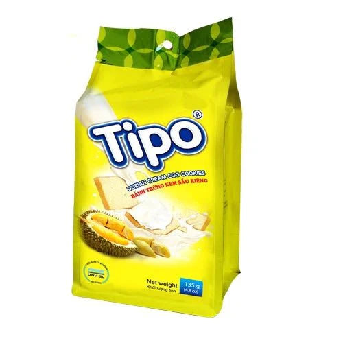 TIPO Durian Cream Egg Cookies Banh Trung Kem Sau Rieng 220g