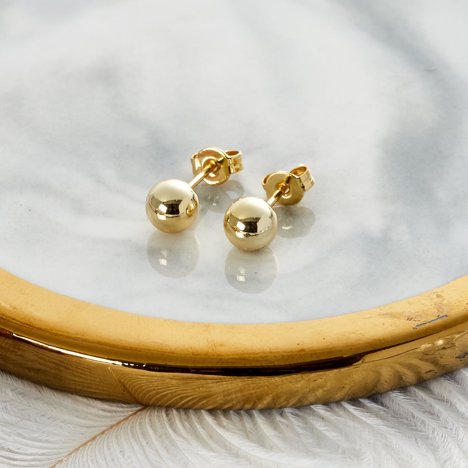 Set of Three Ball Stud Earrings