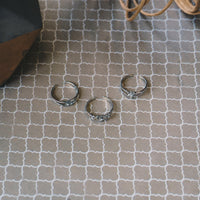 Set of Three Silver Plated Adjustable Toe Rings Created with Zircondia® Crystals