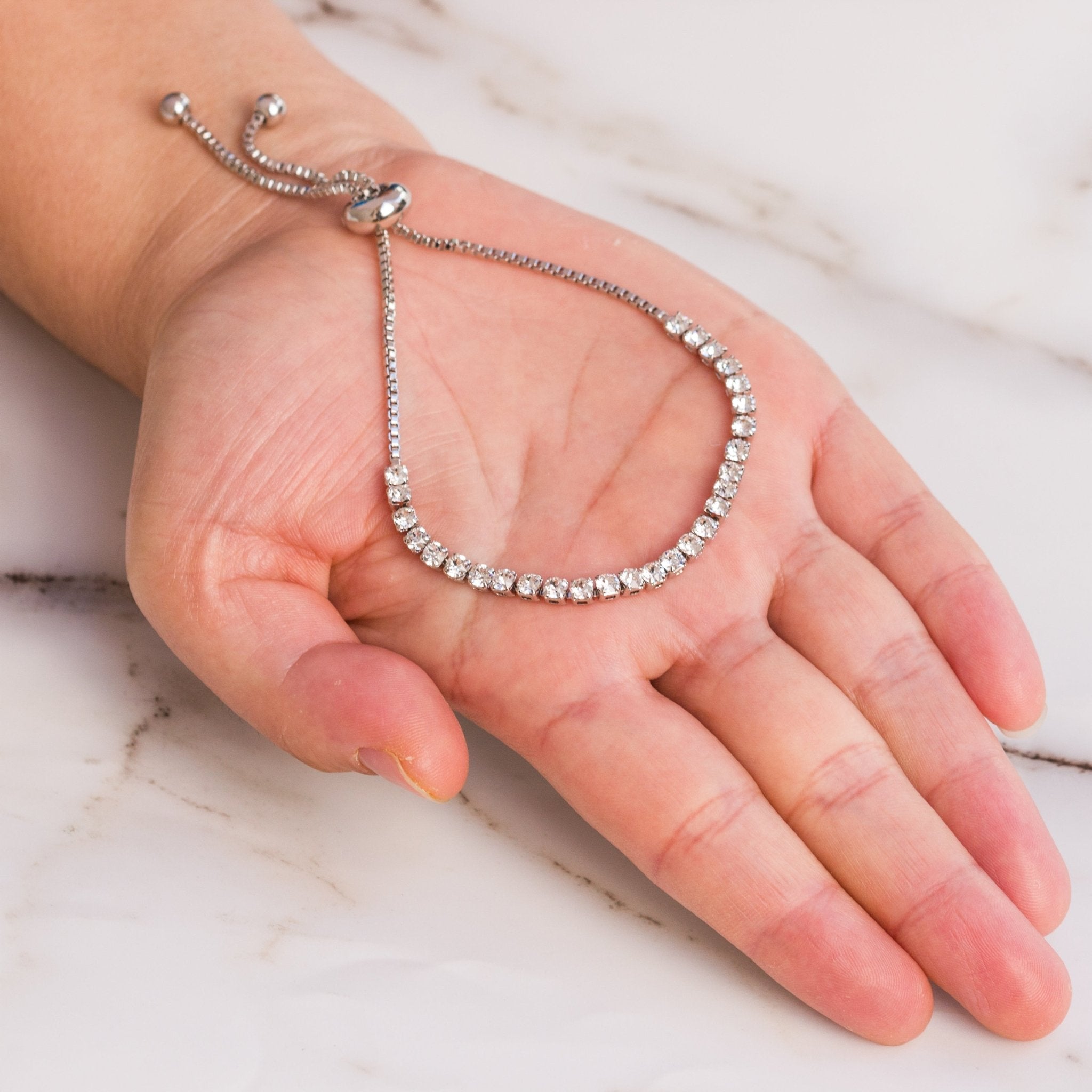 Set of Three Solitaire Friendship Bracelet Created with Zircondia® Crystals