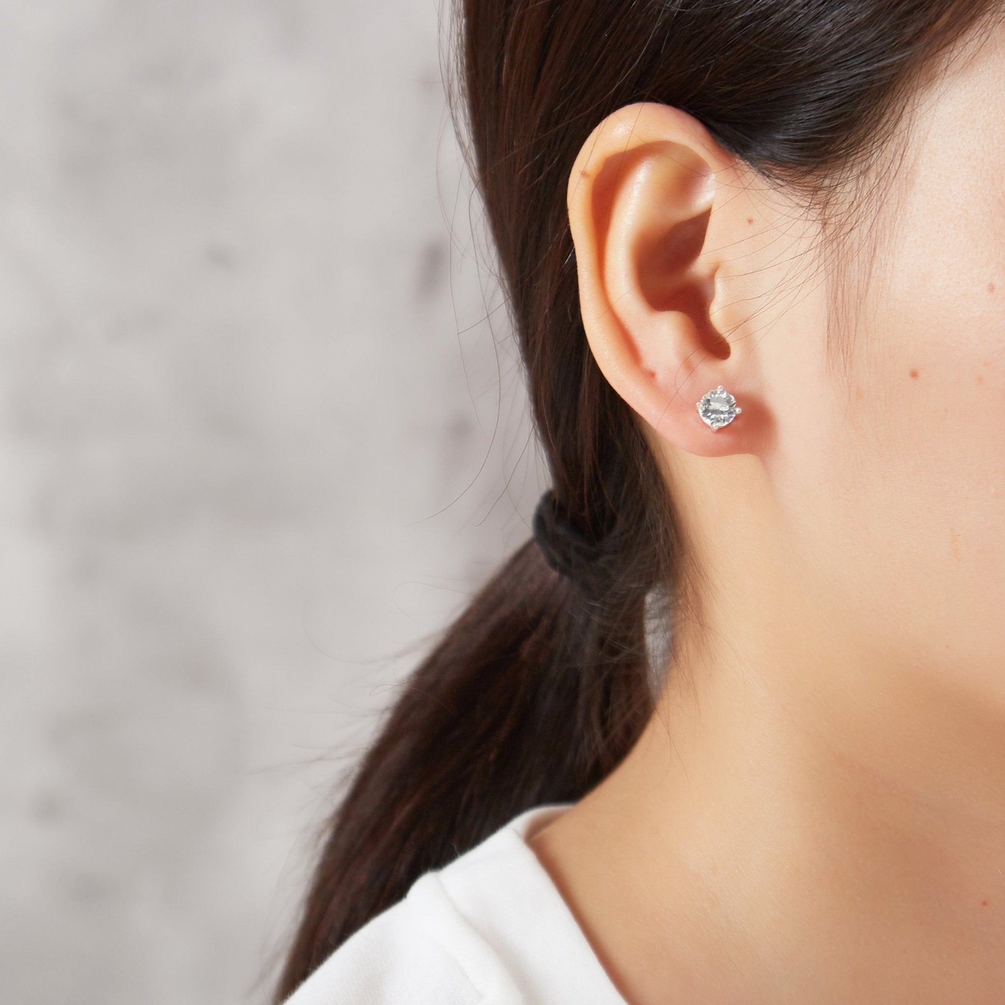 Seven Pack of Solitaire Earrings Created with Zircondia® Crystals