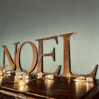 NOEL Rustic Rusted Metal Letters Christmas House Fireplace Mantle Decoration