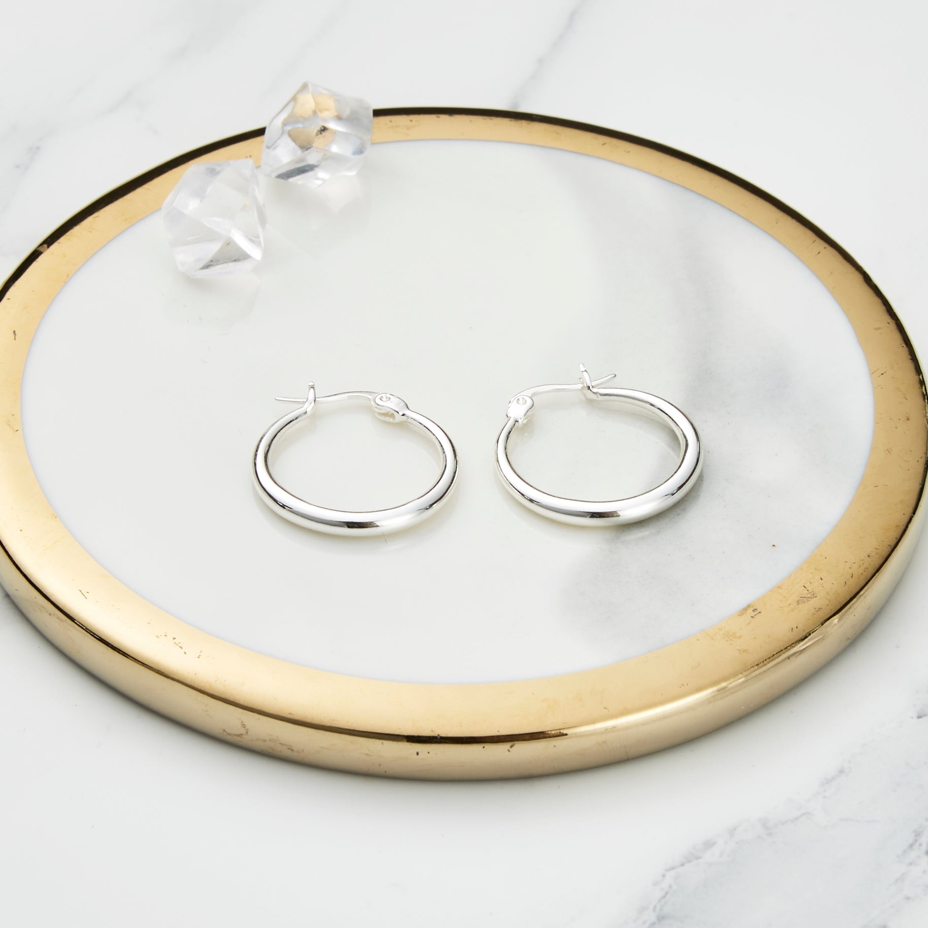 Silver Plated 20mm Hoop Earrings
