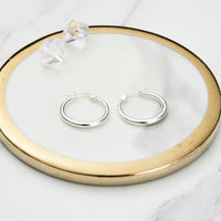 Silver Plated 20mm Hoop Earrings