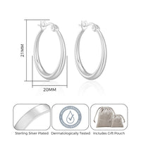 Silver Plated 20mm Hoop Earrings