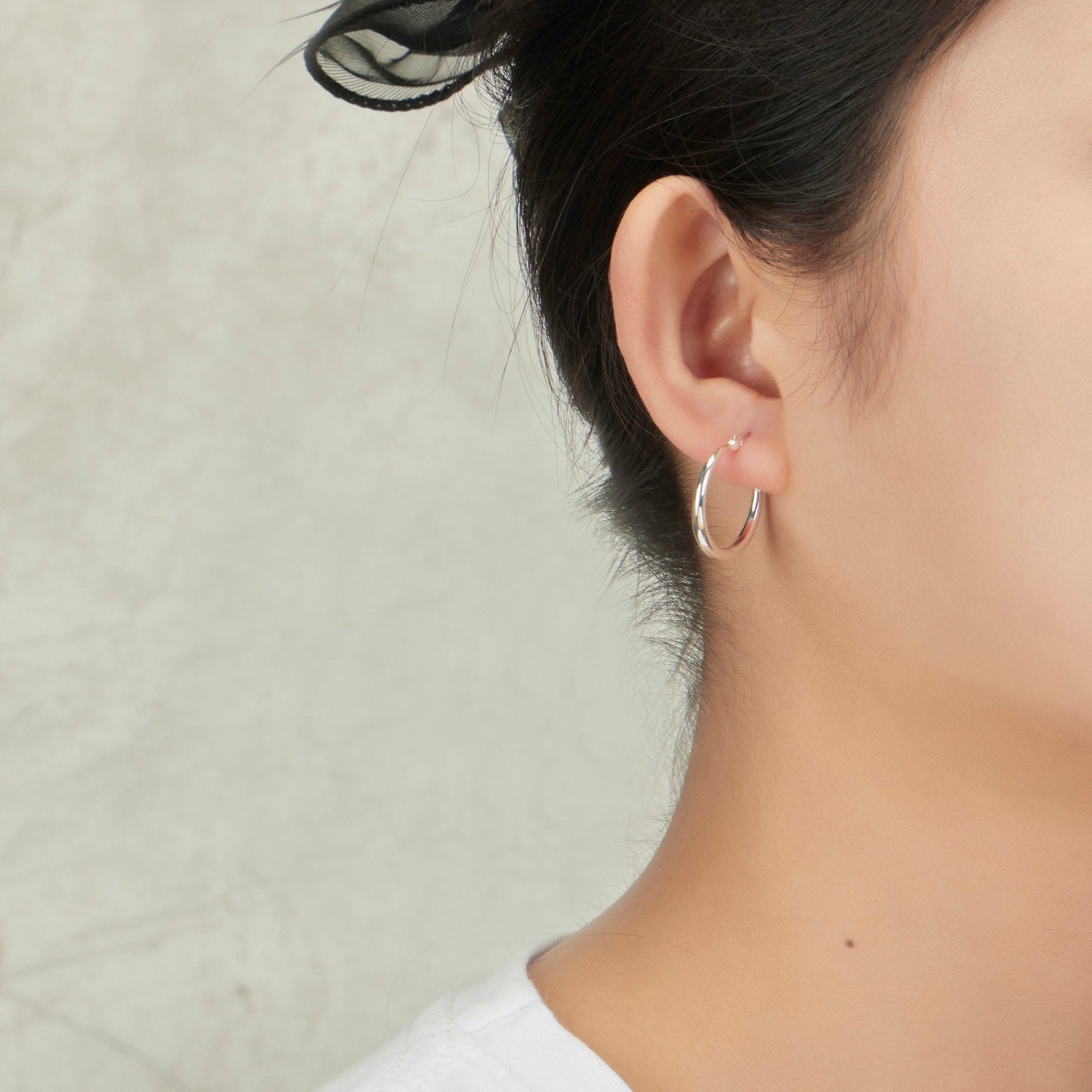 Silver Plated 20mm Hoop Earrings