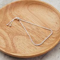 Silver Plated 2mm Adjustable Tennis Bracelet Created with Zircondia® Crystals