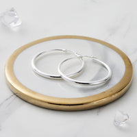 Silver Plated 40mm Hoop Earrings
