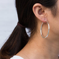 Silver Plated 50mm Hoop Earrings