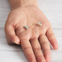 Silver Plated 6mm Magnetic Clip On Earrings Created with Zircondia® Crystals