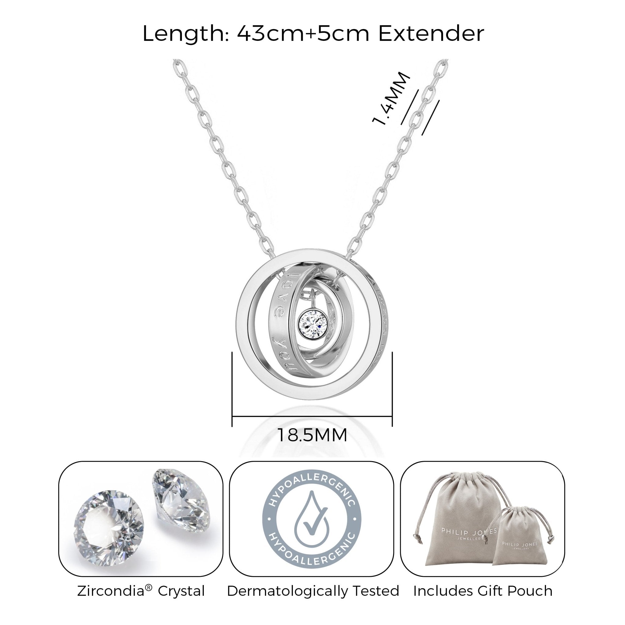 Silver Plated Always My Mother Quote Necklace Created with Zircondia® Crystals
