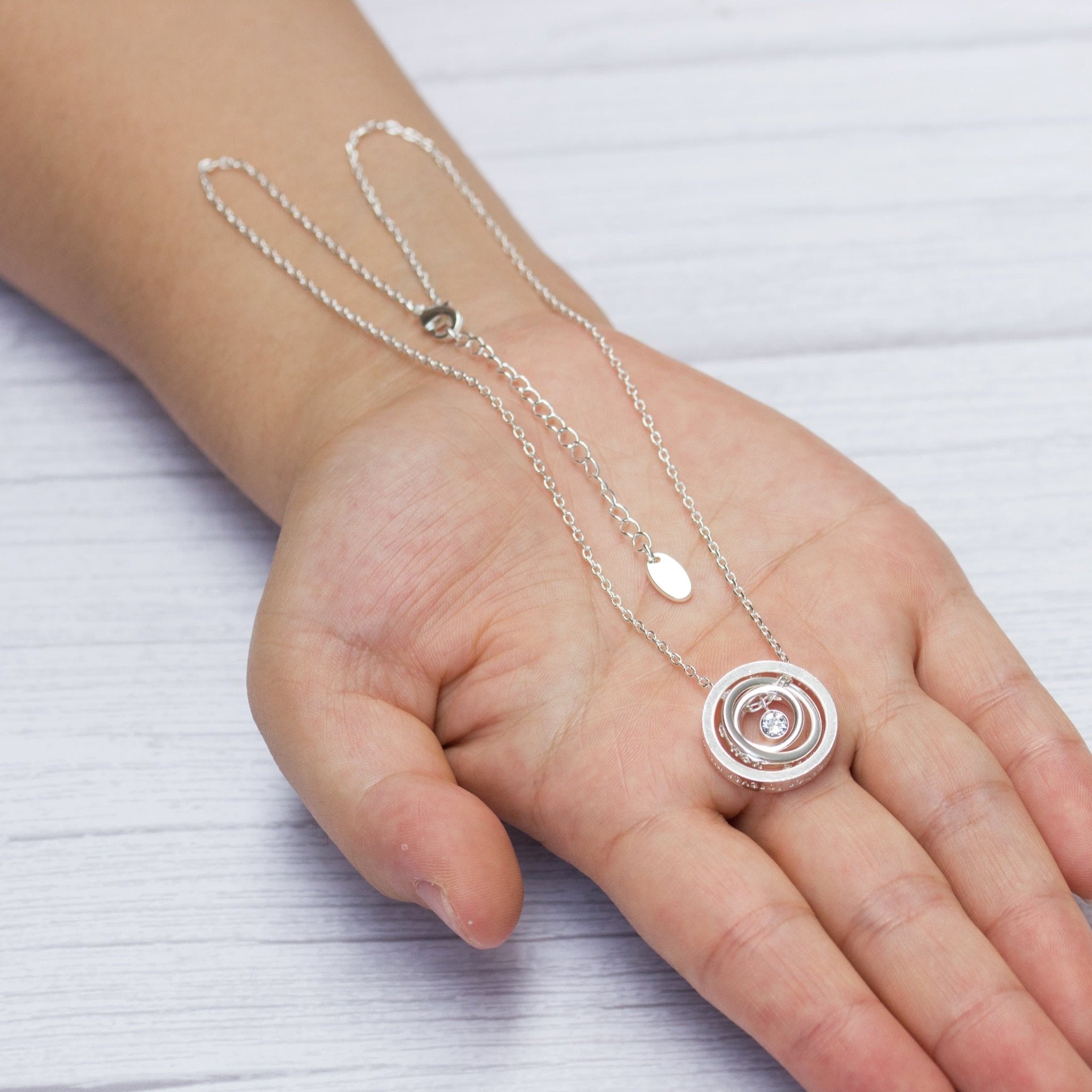 Silver Plated Always My Mother Quote Necklace Created with Zircondia® Crystals