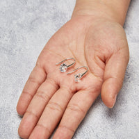 Silver Plated Atlas Earrings Created with Zircondia® Crystals