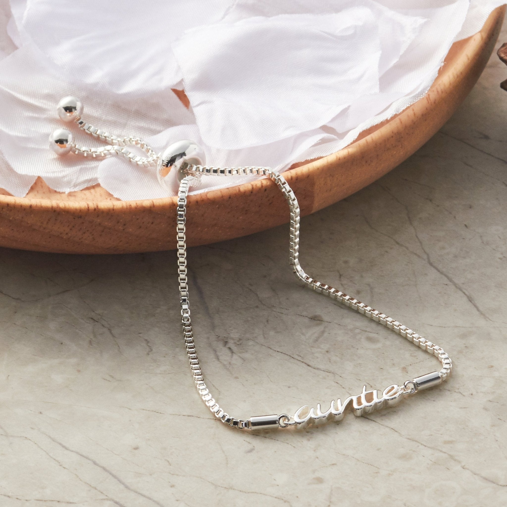 Silver Plated Auntie Bracelet Created with Zircondia® Crystals with Gift Box