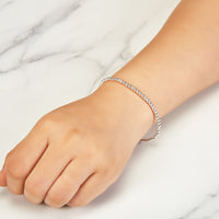Silver Plated Beaded Stretch Bracelet