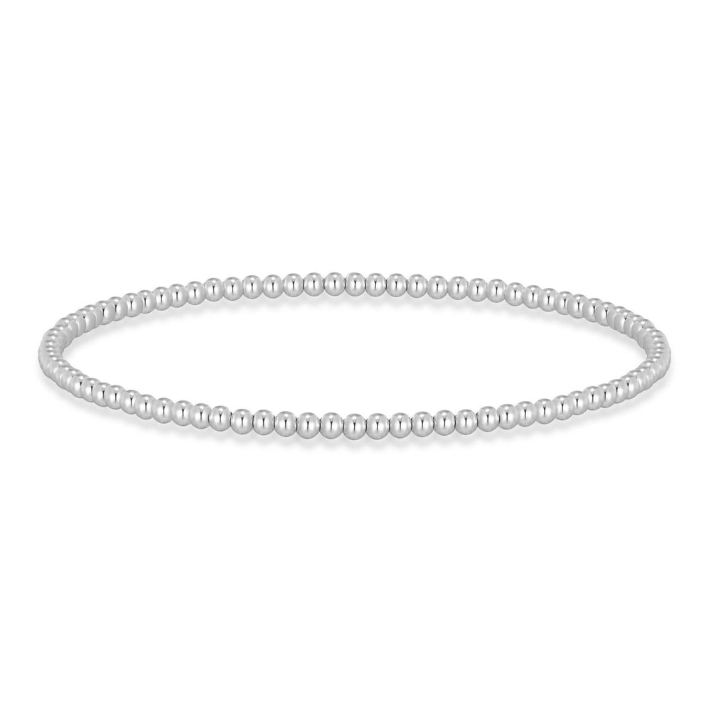 Silver Plated Beaded Stretch Bracelet
