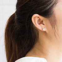 Silver Plated Bezel set Heart Earrings Created with Zircondia® Crystals