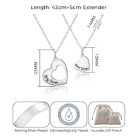 Silver Plated Big Sister and Little Sister Necklace Set with Quote Card