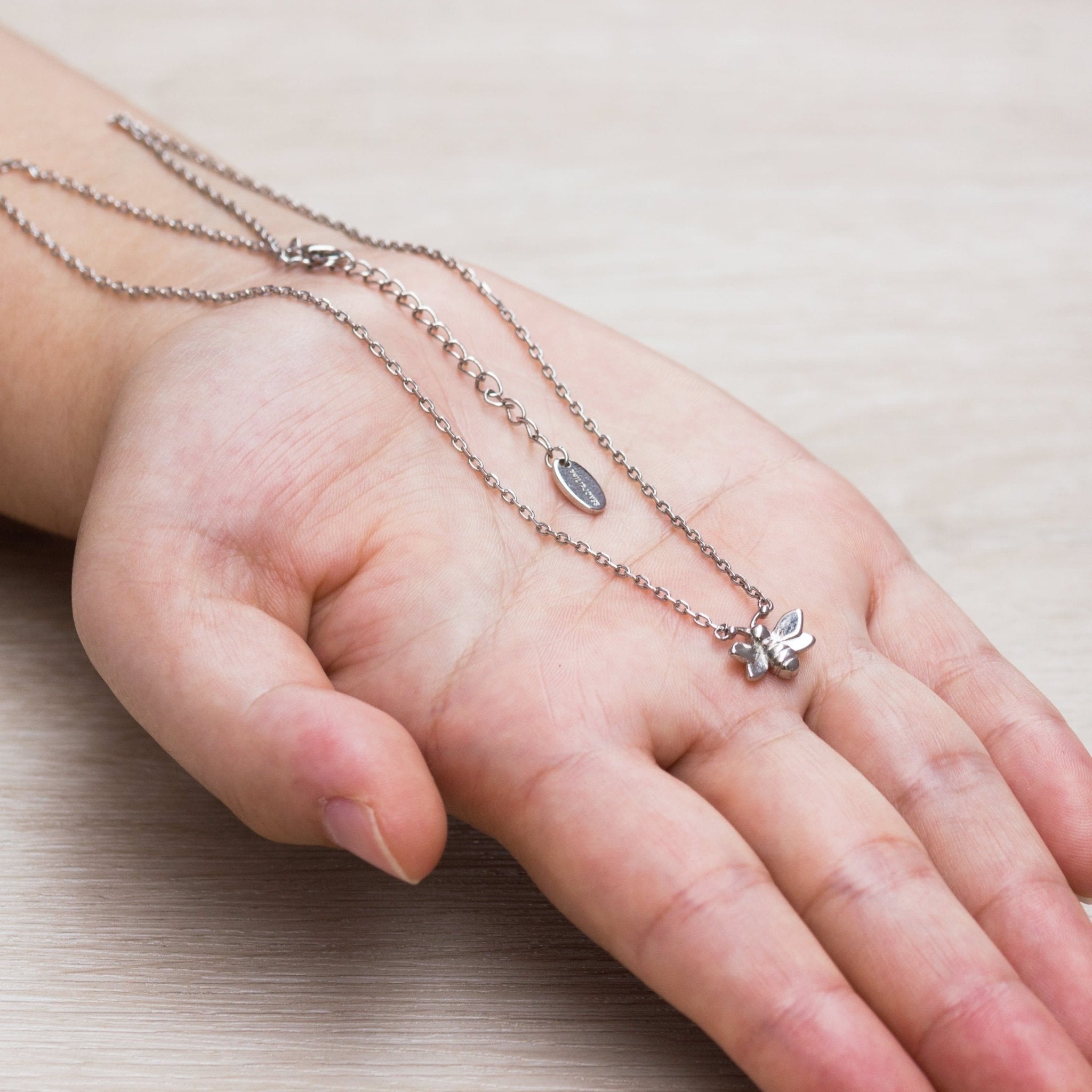 Silver Plated Bumble Bee Necklace