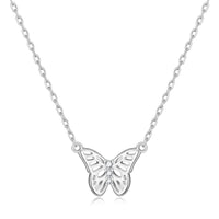 Silver Plated Butterfly Necklace Created with Zircondia® Crystals