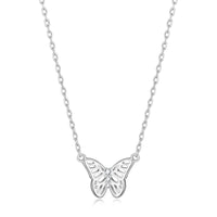Silver Plated Butterfly Necklace Created with Zircondia® Crystals