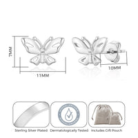 Silver Plated Butterfly Stud Earrings